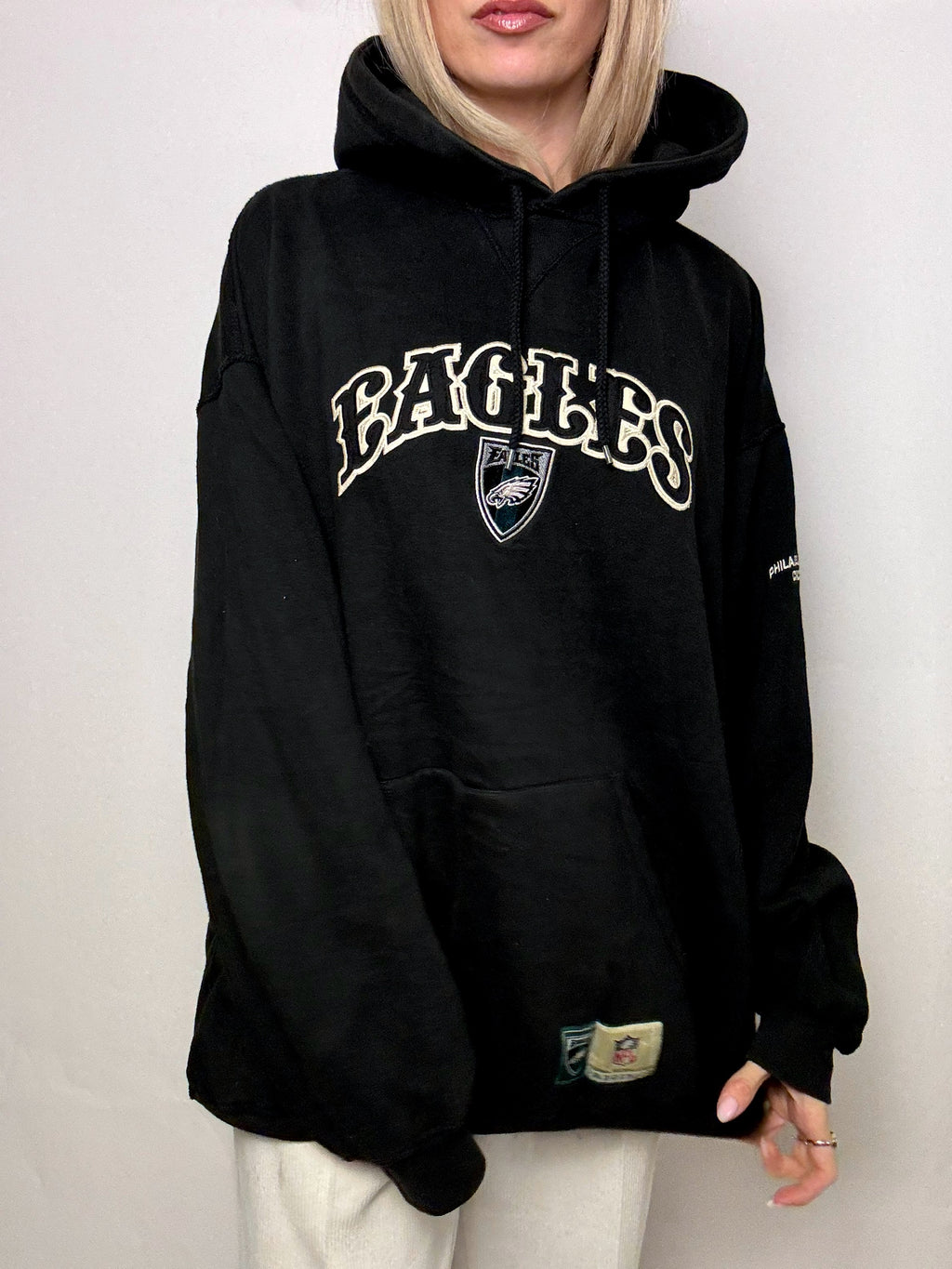 Sweat à capuche noir EAGLES x NFL XXL vintage