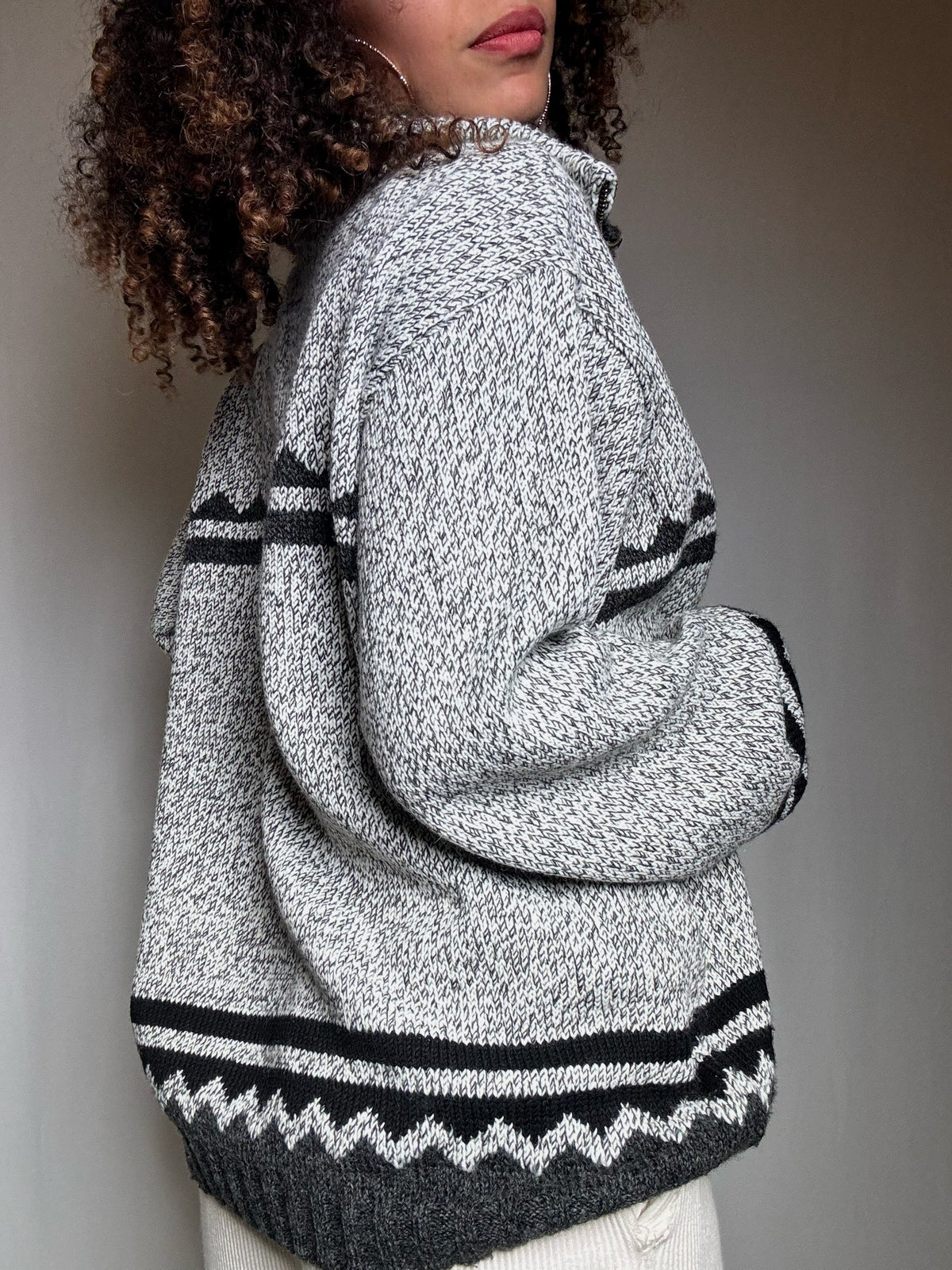Pull en maille gris L/XL vintage
