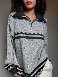 Pull en maille gris L/XL vintage