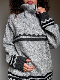 Pull en maille gris L/XL vintage