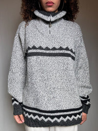 Pull en maille gris L/XL vintage