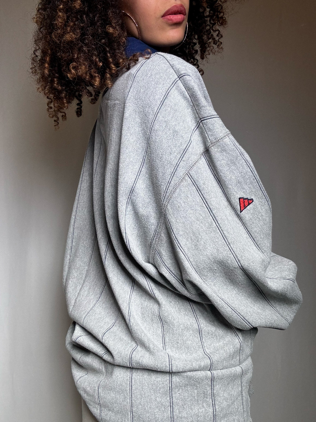 Sweat col polo gris Adidas XL vintage
