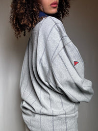Sweat col polo gris Adidas XL vintage