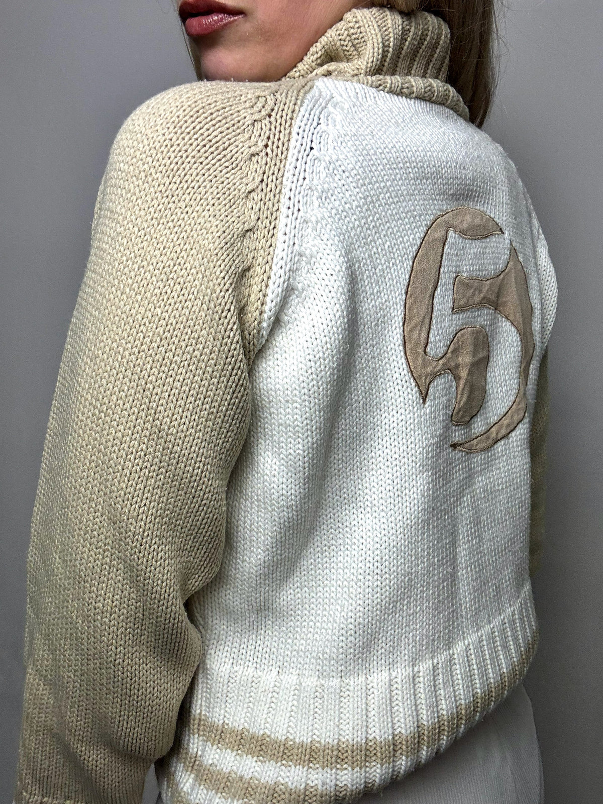 Vintage S/M Two-Tone Turtleneck Sweater