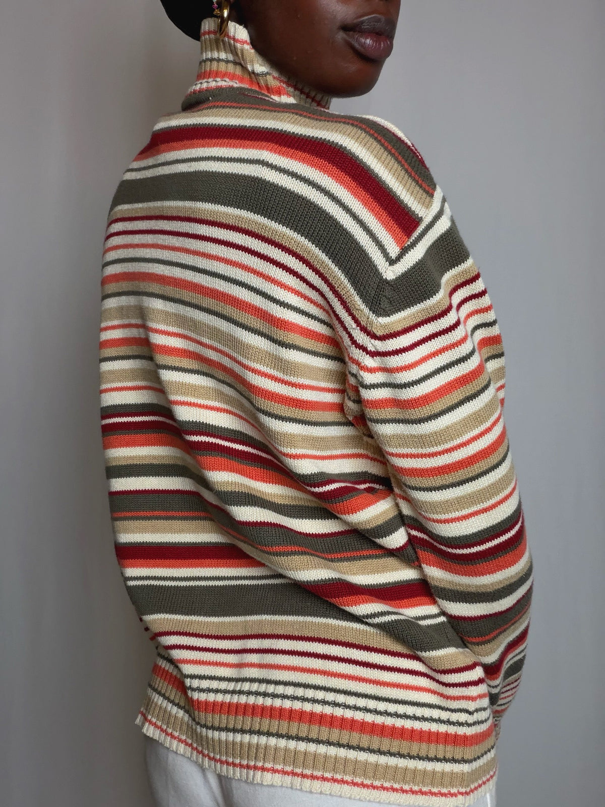 Cardigan à zip rayé L vintage