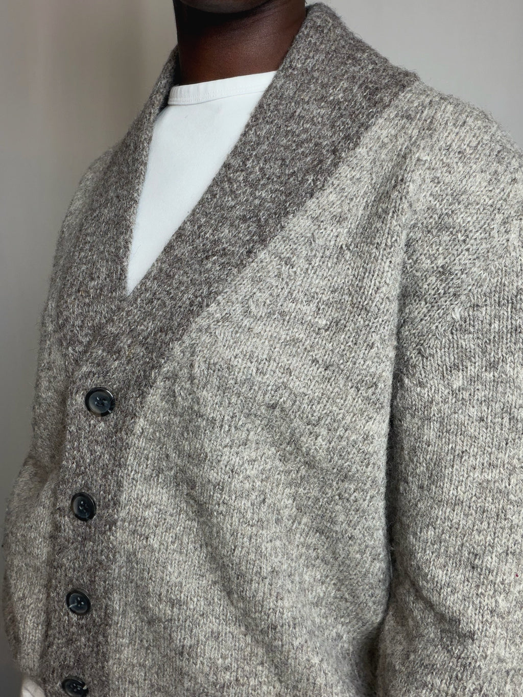 Cardigan beige chiné S/M vintage