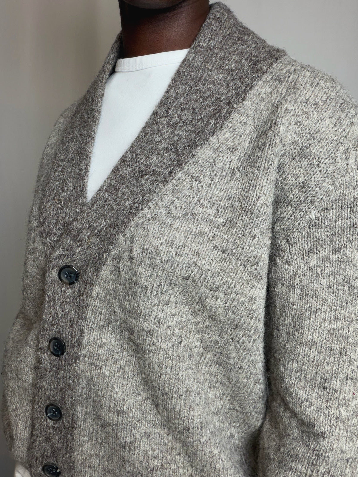 Cardigan beige chiné S/M vintage