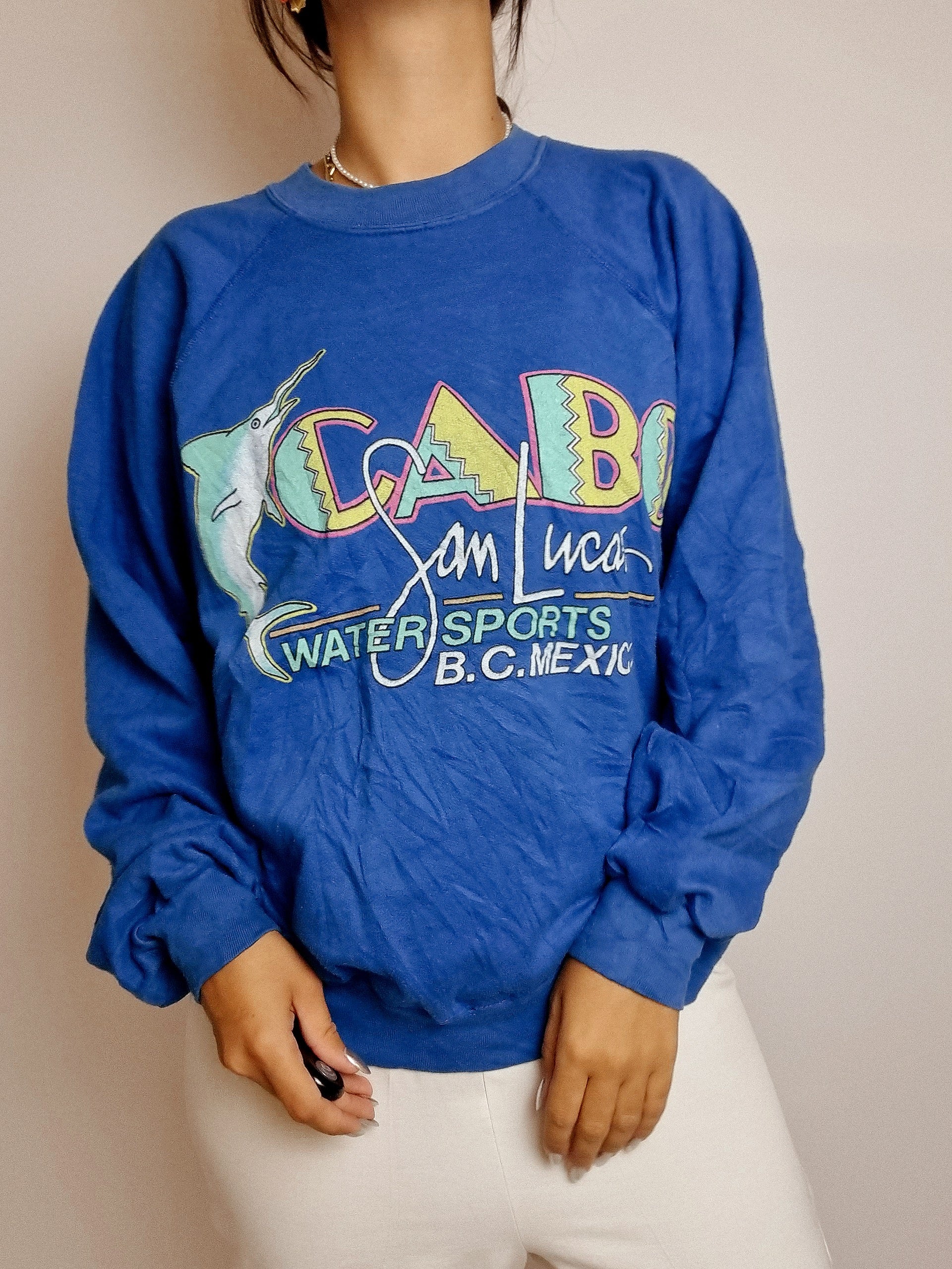 Vintage American blue sweater Cabo L