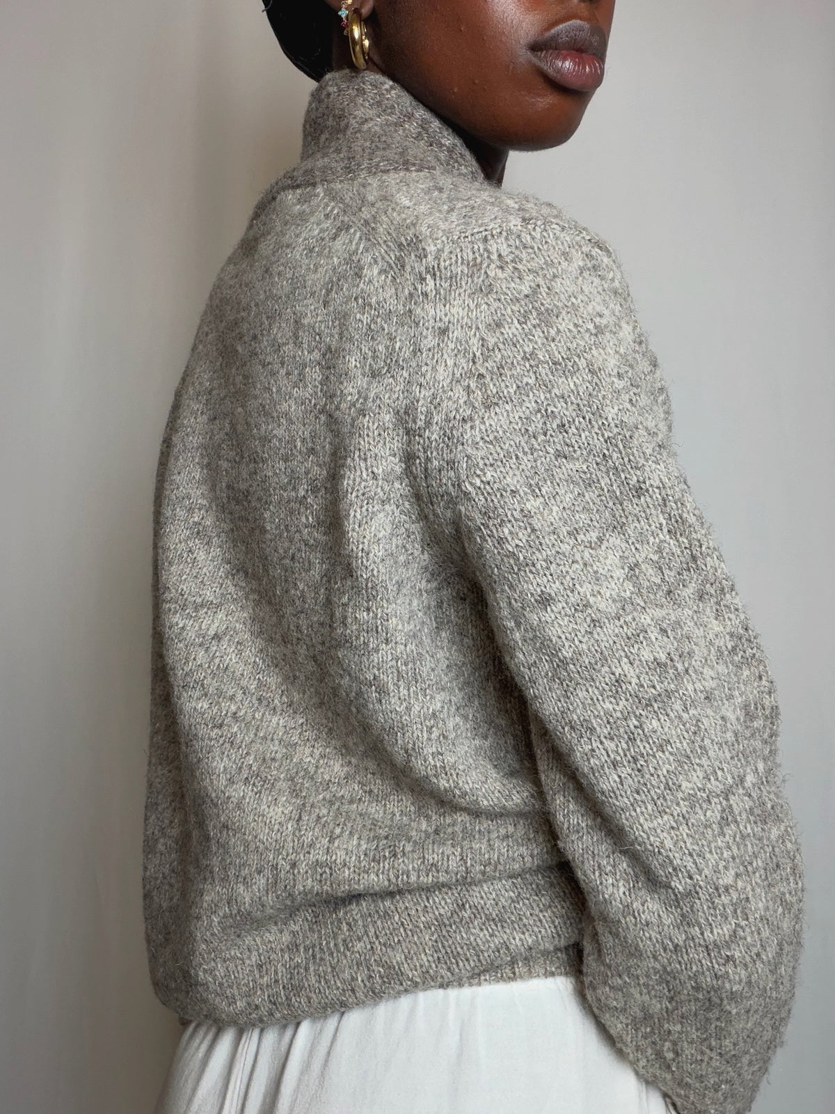 Cardigan beige chiné S/M vintage