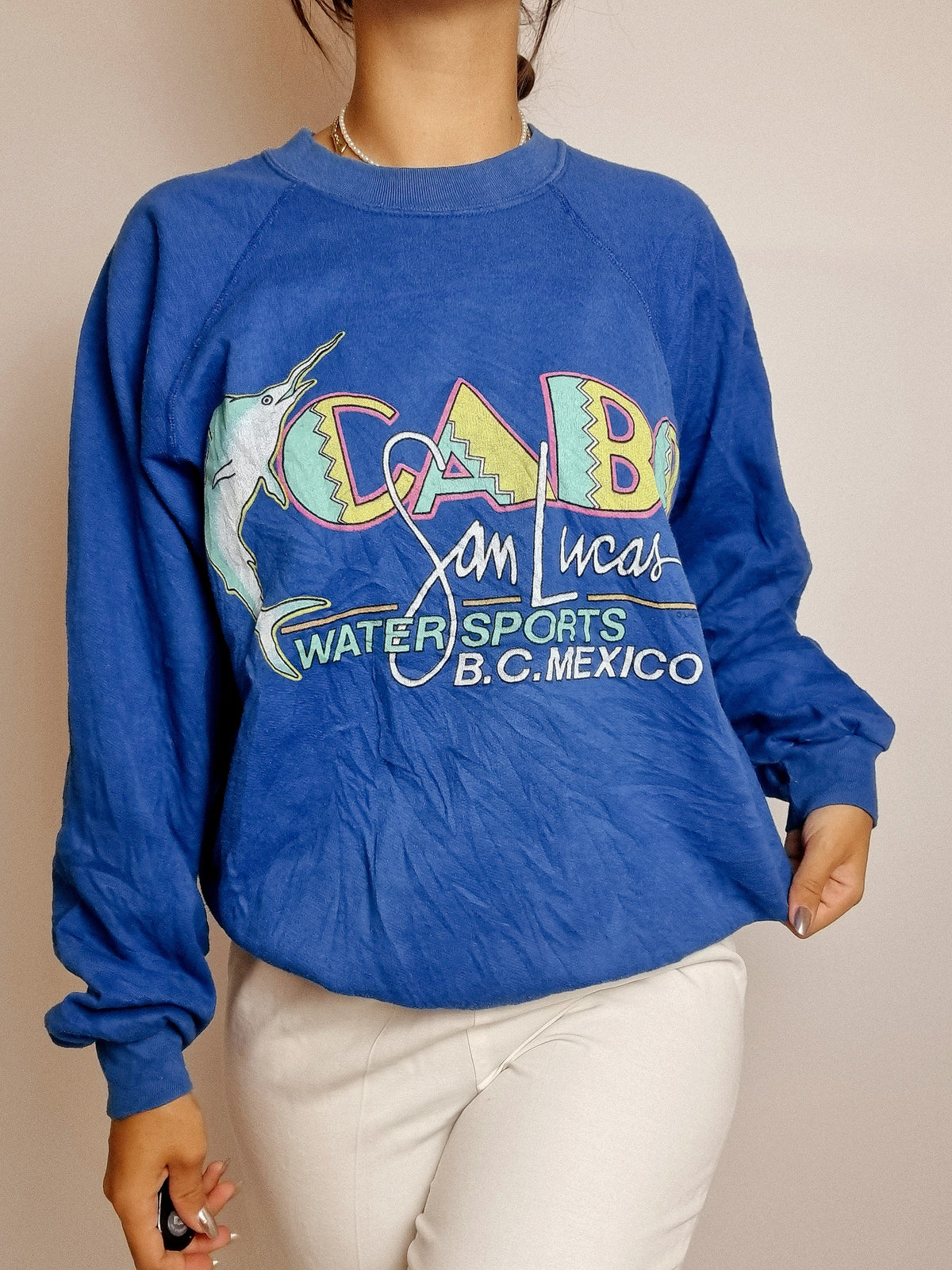Vintage American blue sweater Cabo L