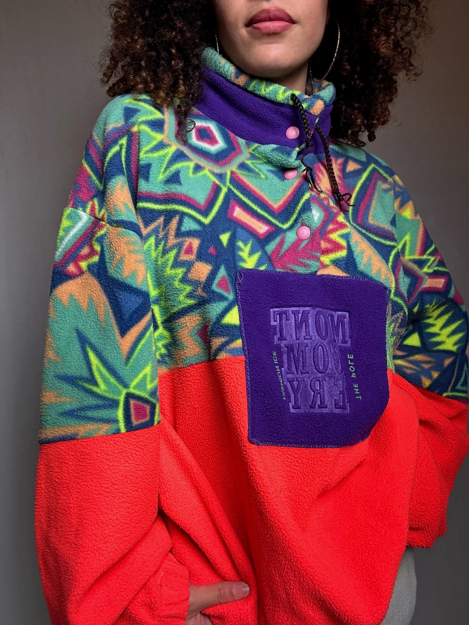 Polaire bloc couleur XL vintage