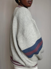 Cardigan gris avec détails L/XL vintage