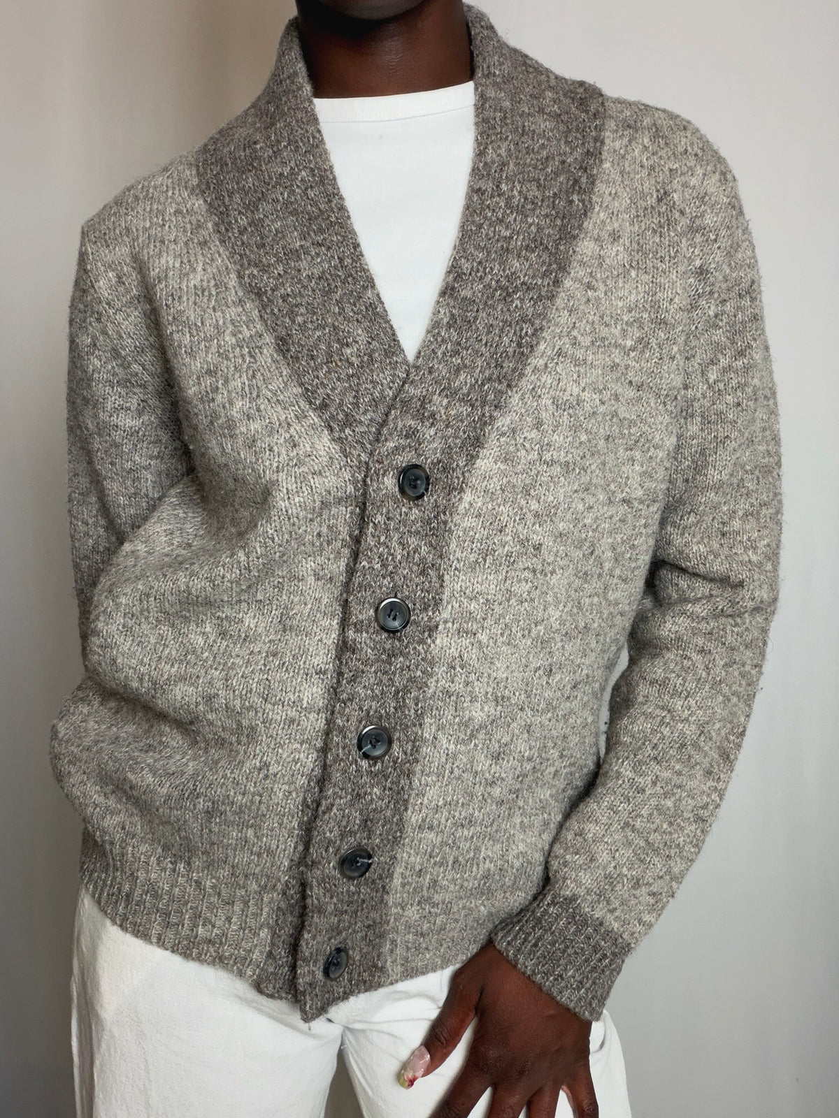 Cardigan beige chiné S/M vintage