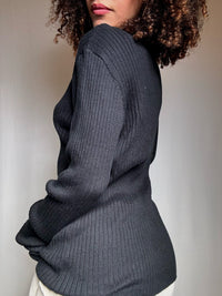 Pull en maille noir L vintage