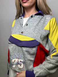 Retro Baseball Shirt Kragen Sweatshirt S Vintage
