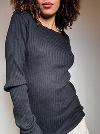 Pull en maille noir L vintage