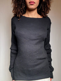 Pull en maille noir L vintage
