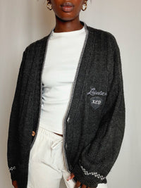 Cardigan en maille gris XL vintage