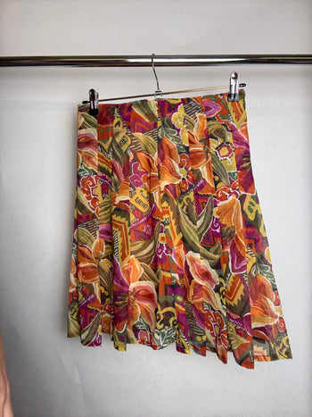 Jupe plissée a fleurs M/L braderie