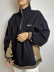 Pull vintage noir et beige Nike L premium