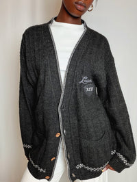 Cardigan en maille gris XL vintage