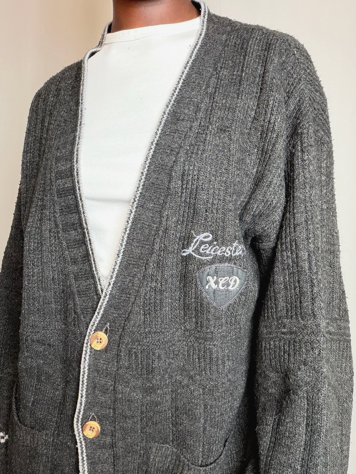 Cardigan en maille gris XL vintage