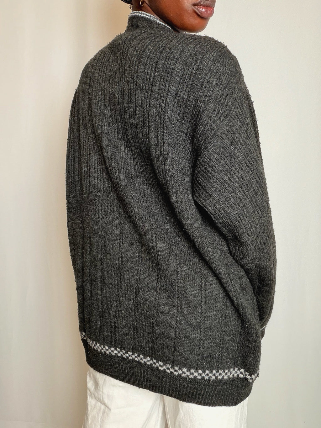 Cardigan en maille gris XL vintage