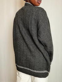 Cardigan en maille gris XL vintage