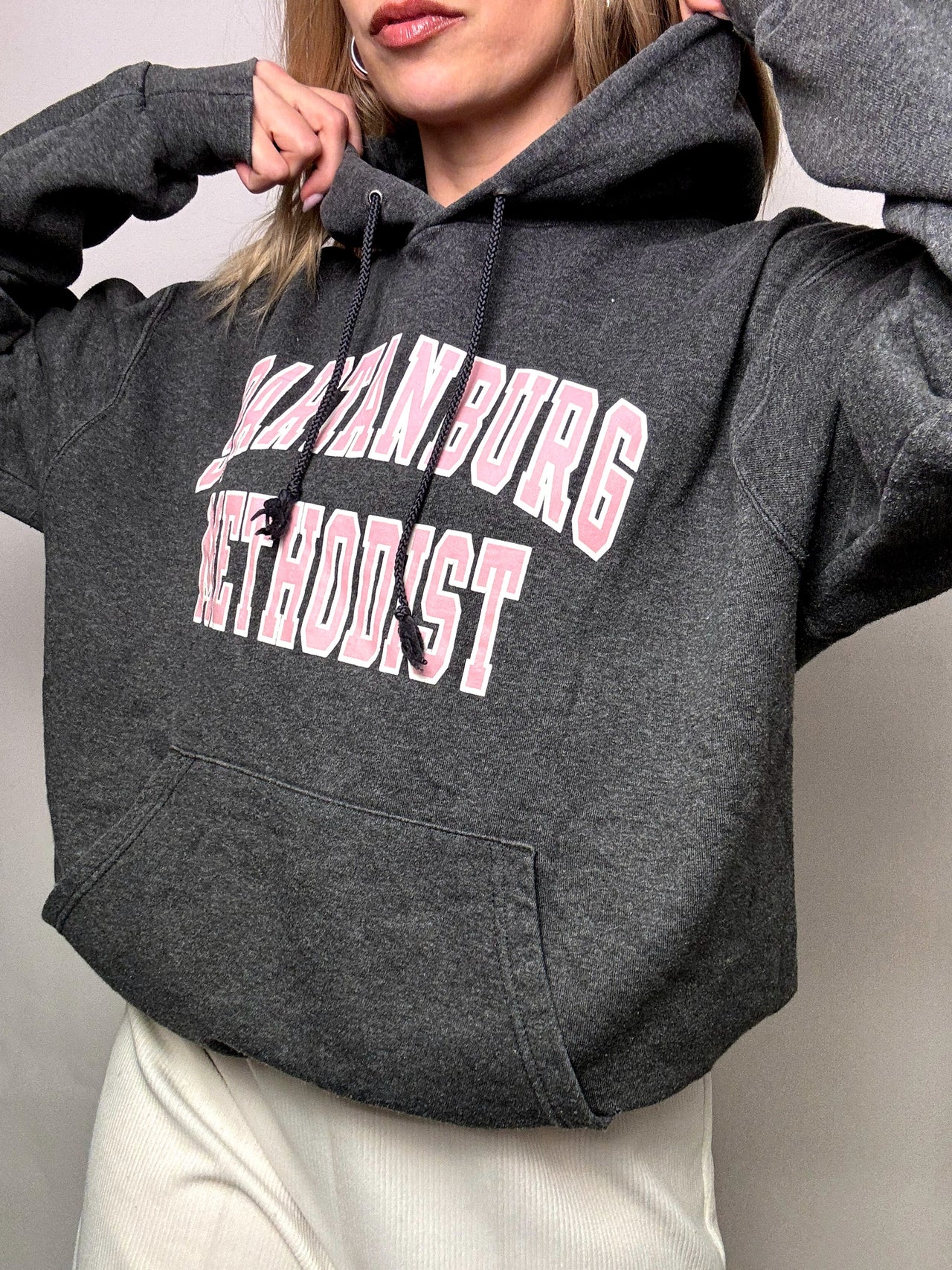 SPARTANBURG x CHAMPION L Vintage grauer Hoodie