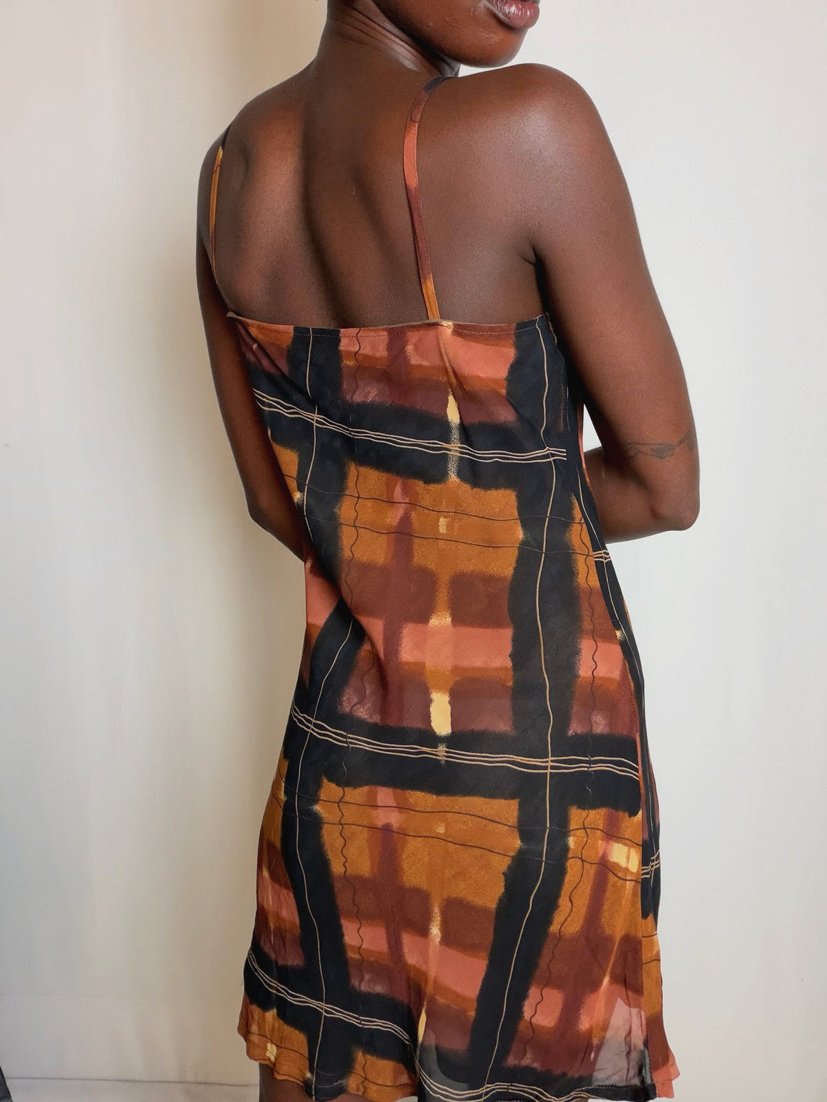 Robe à motifs brune S vintage