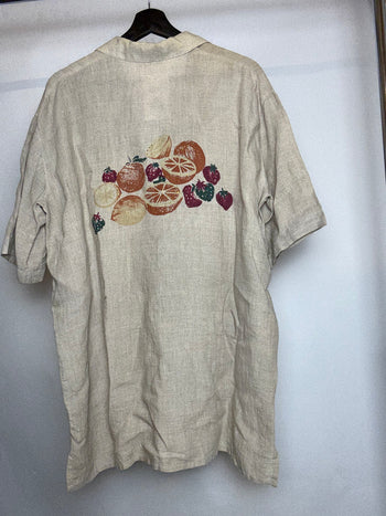 Chemise en lin avec motif L braderie