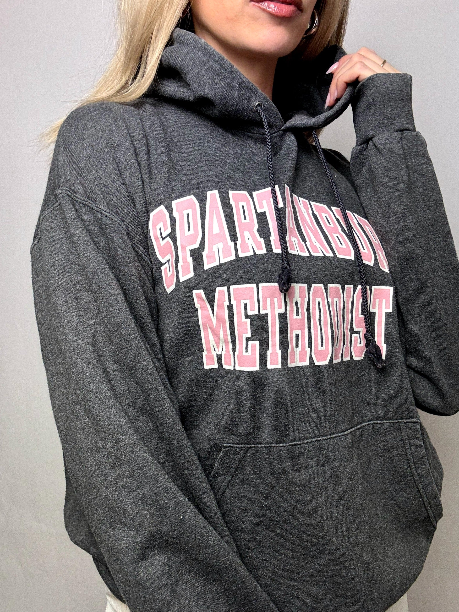 SPARTANBURG x CHAMPION L vintage gray hoodie