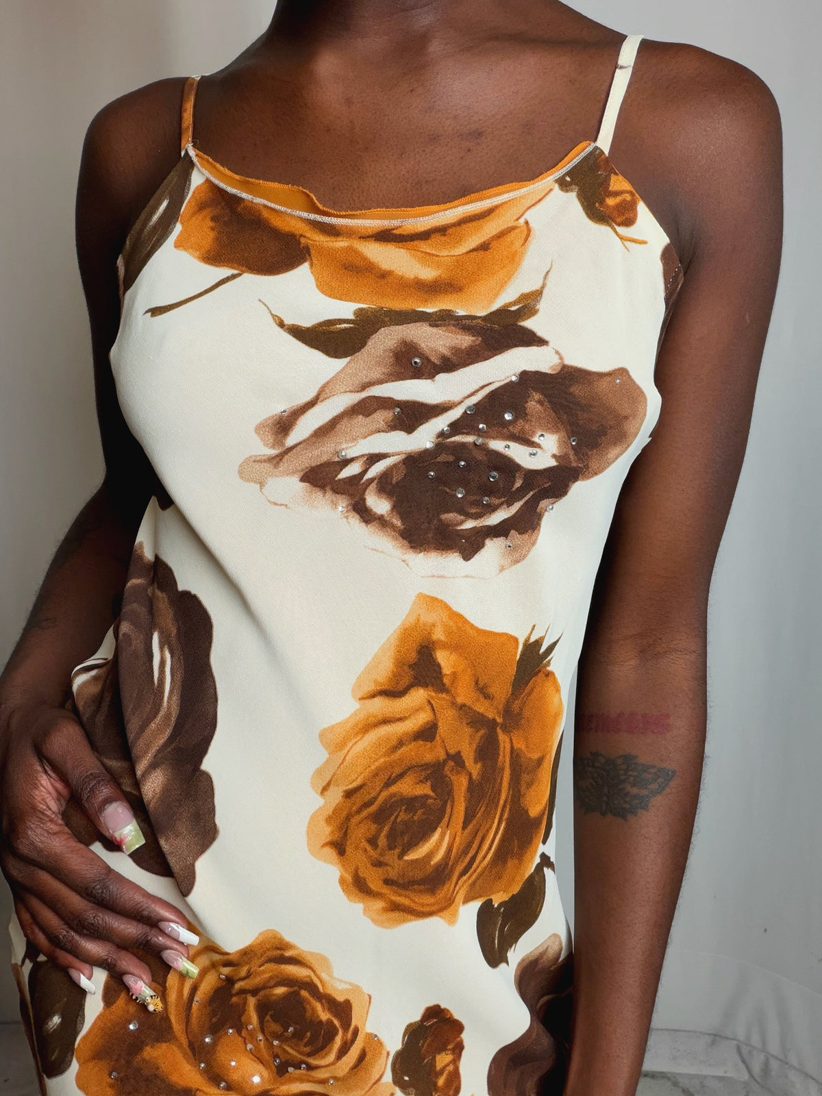 Robe en mesh à fleurs S/M vintage