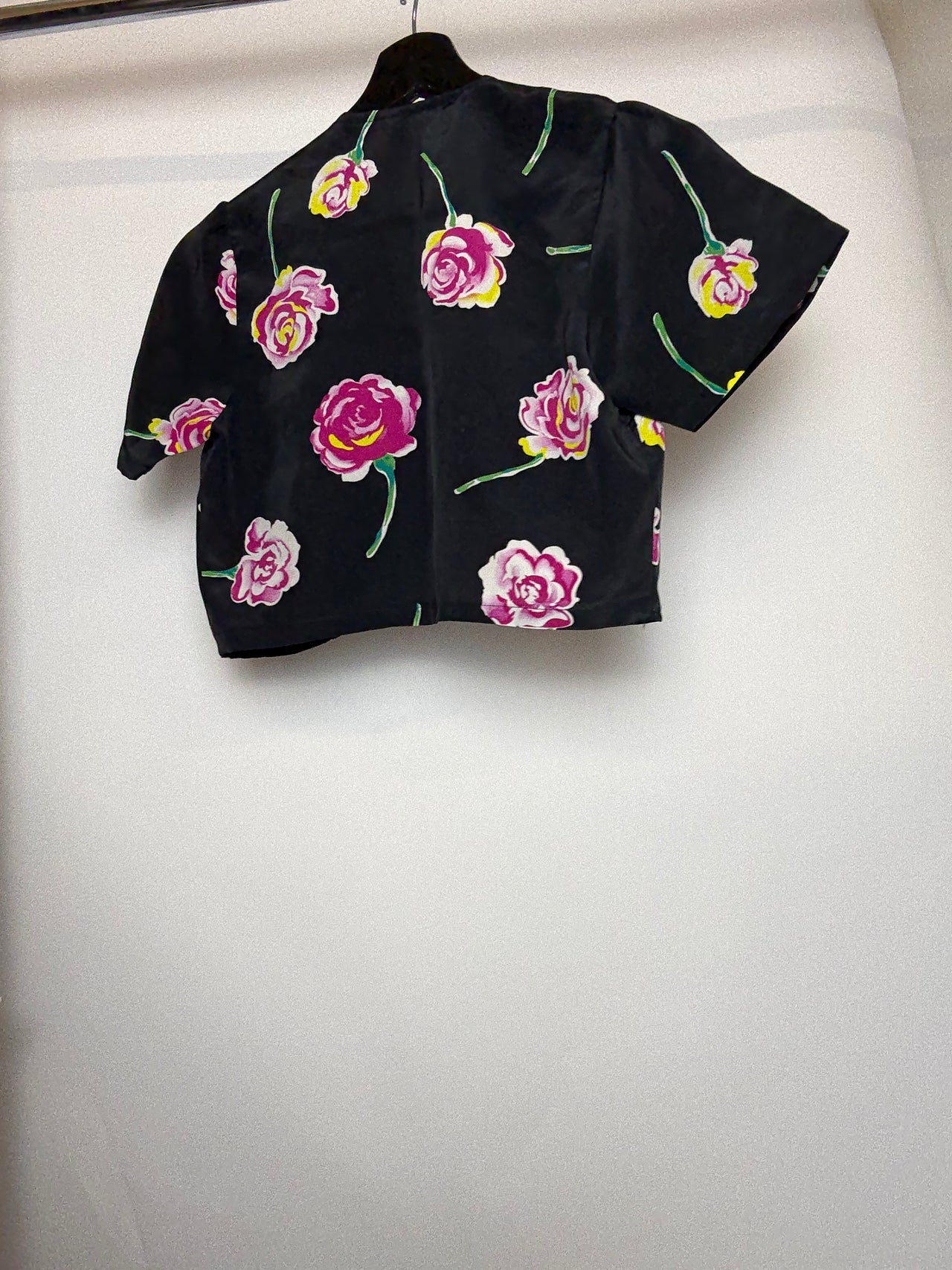 boléro noir à fleurs S braderie