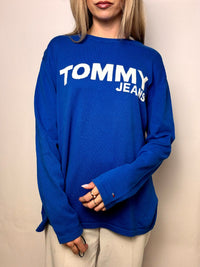 Vintage TOMMY HILFIGER L blue crew neck sweater