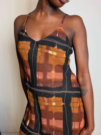 Robe à motifs brune S vintage