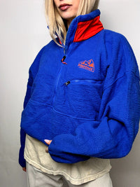 Vintage XL electric blue and red thick fleece