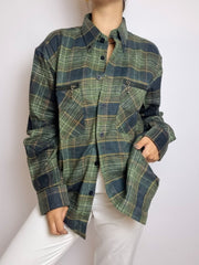 Vintage green checked shirt S