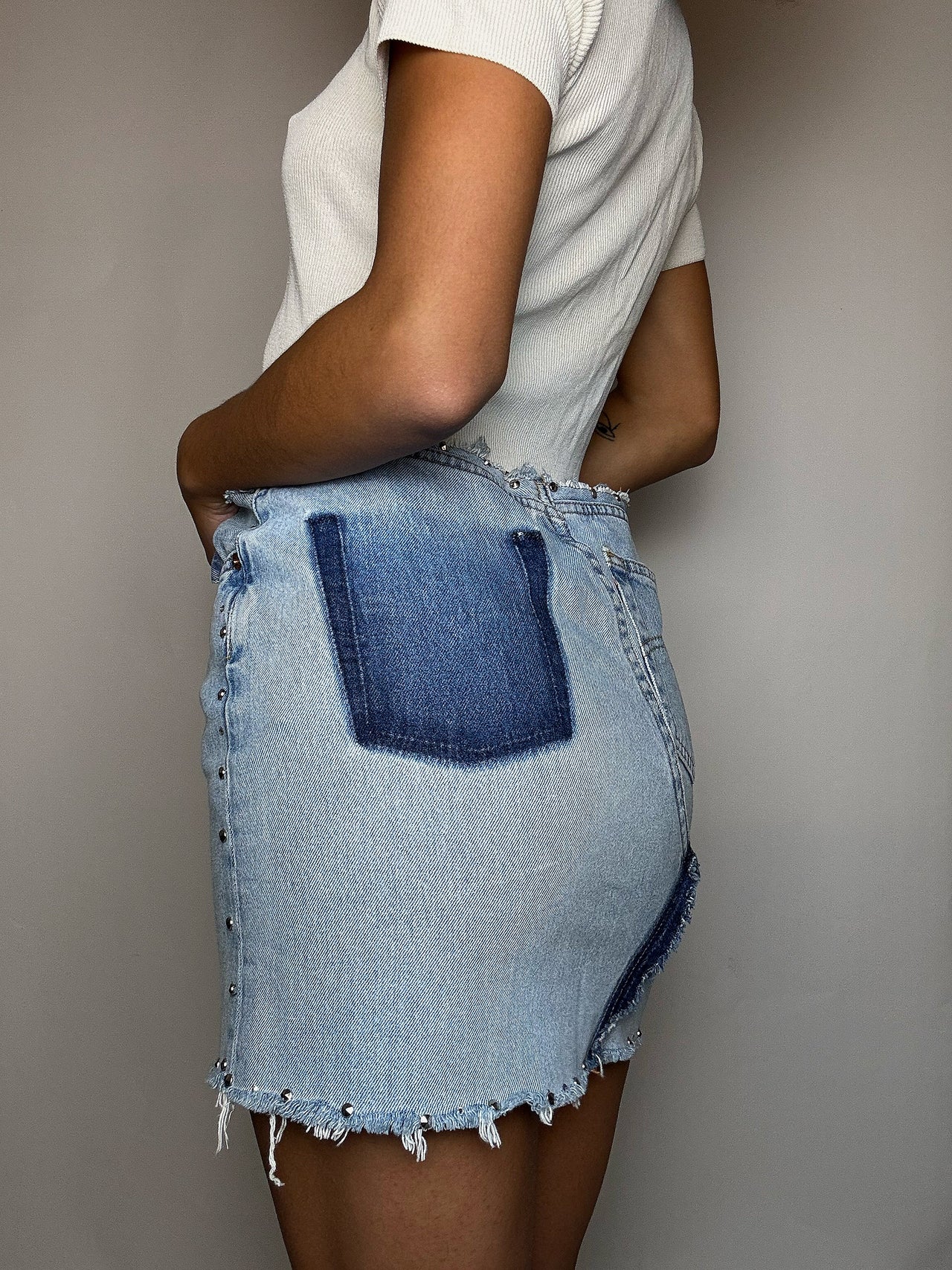 Jupe en jean upcyclée M vintage