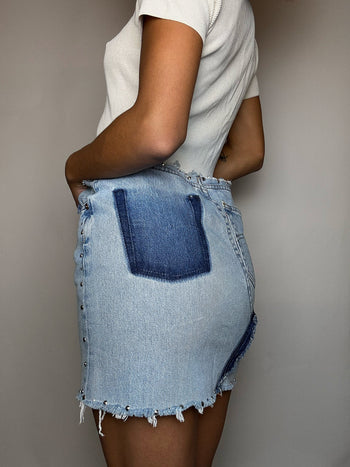 Jupe en jean upcyclée M vintage