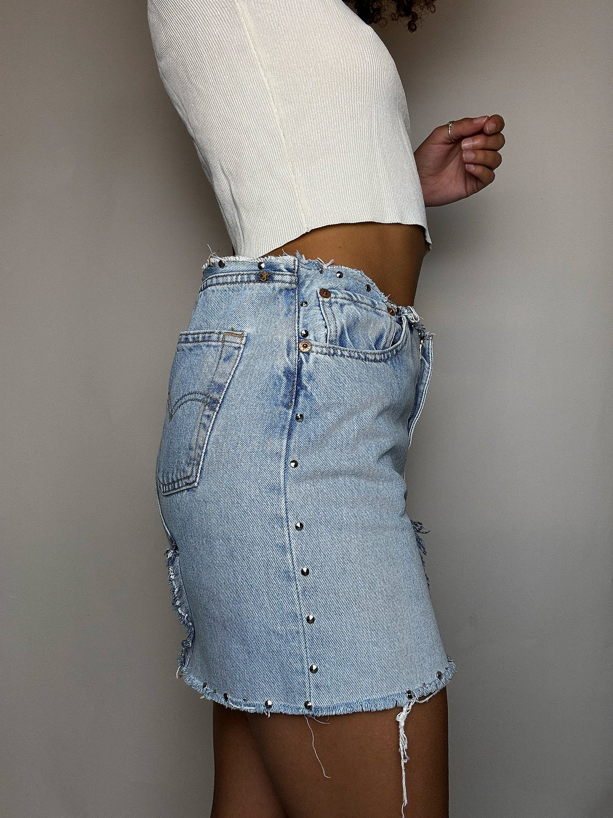 Jupe en jean upcyclée M vintage