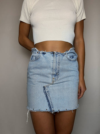 Jupe en jean upcyclée M vintage