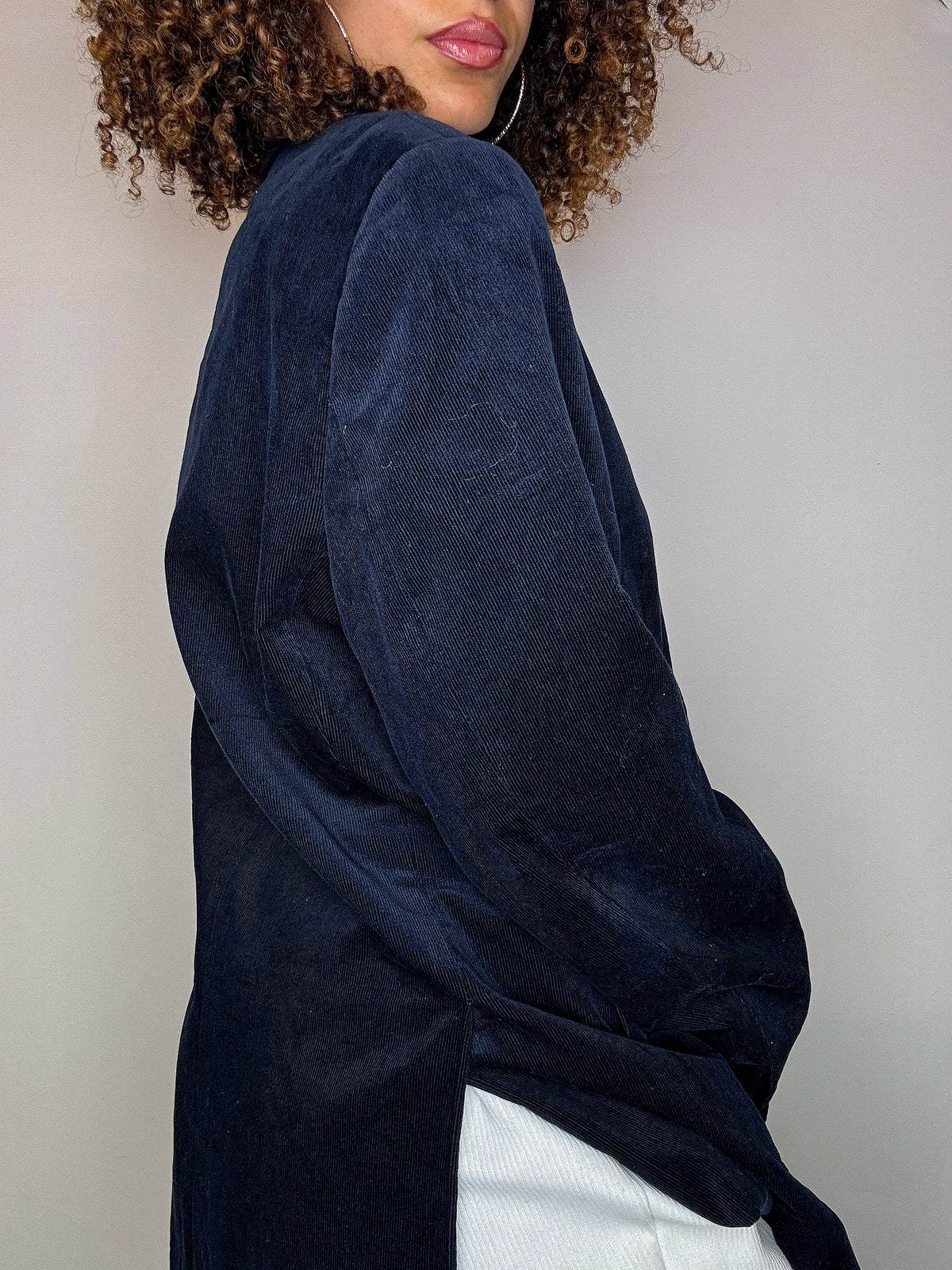 Vintage XL navy corduroy blazer