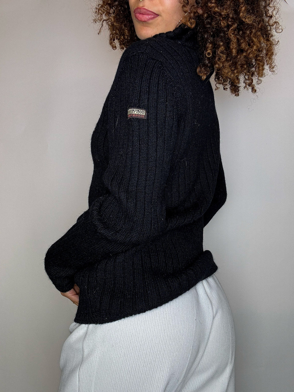 Cardigan zippé noir NAPAPIJRI M vintage