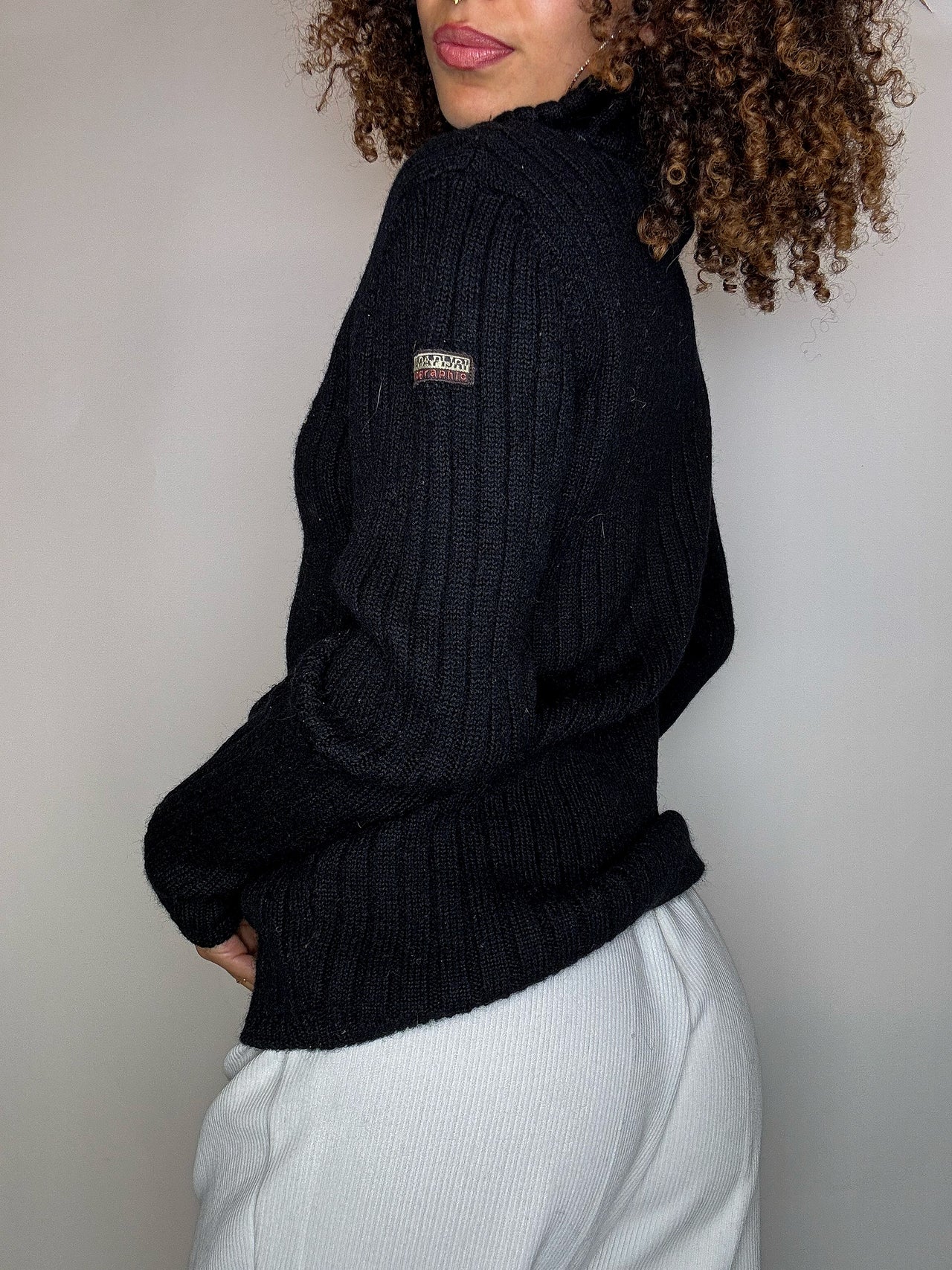 Cardigan zippé noir NAPAPIJRI M vintage