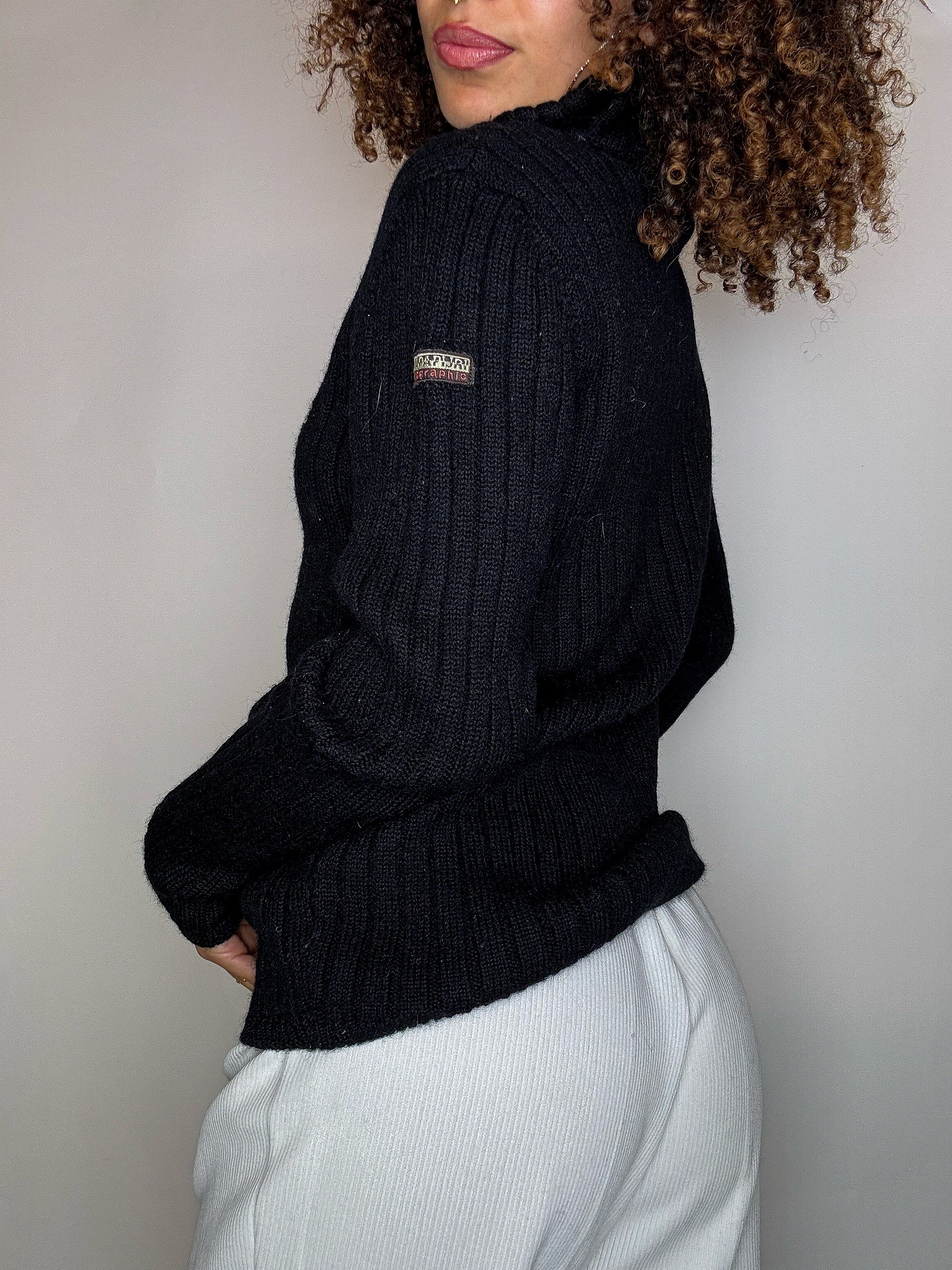 Cardigan zippé noir NAPAPIJRI M vintage