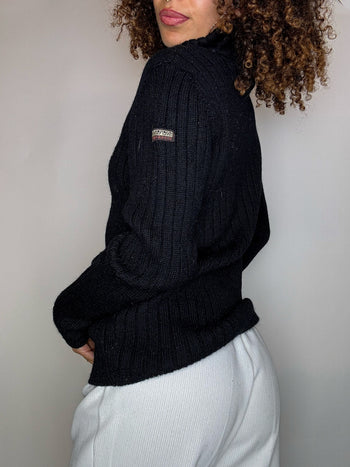Cardigan zippé noir NAPAPIJRI M vintage