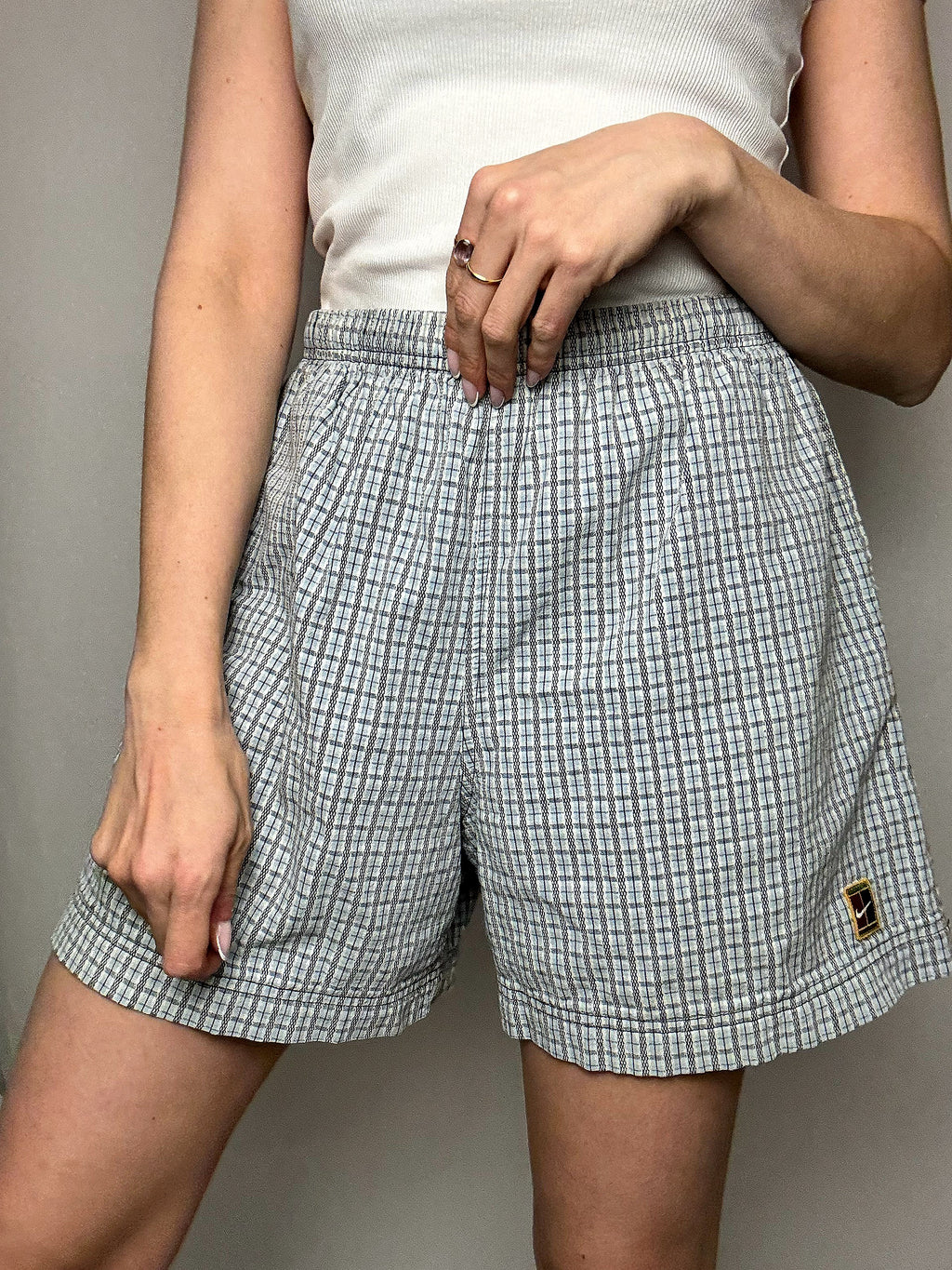 Vintage NIKE L plaid cotton shorts
