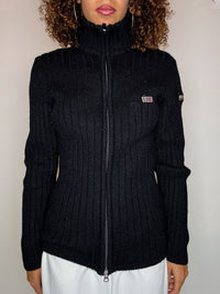 Cardigan zippé noir NAPAPIJRI M vintage