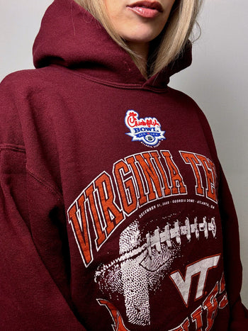 Sweat à capuche bordeau RUSSELL x VIRGINIA TECH HOKIES L vintage